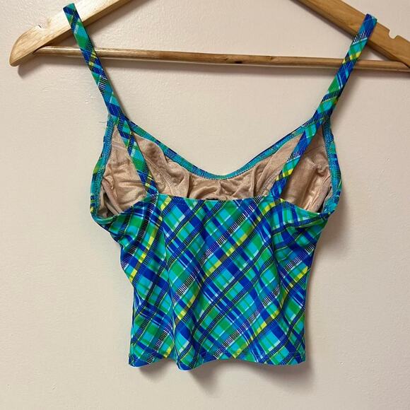 Blue and green plaid bikini - Picture 2 of 2